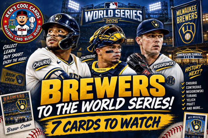 Brewers World Series Cards to Watch 2026 Brewers World Series cards to watch in 2026, featuring Jackson Chourio, William Contreras and Jacob Misiorowski